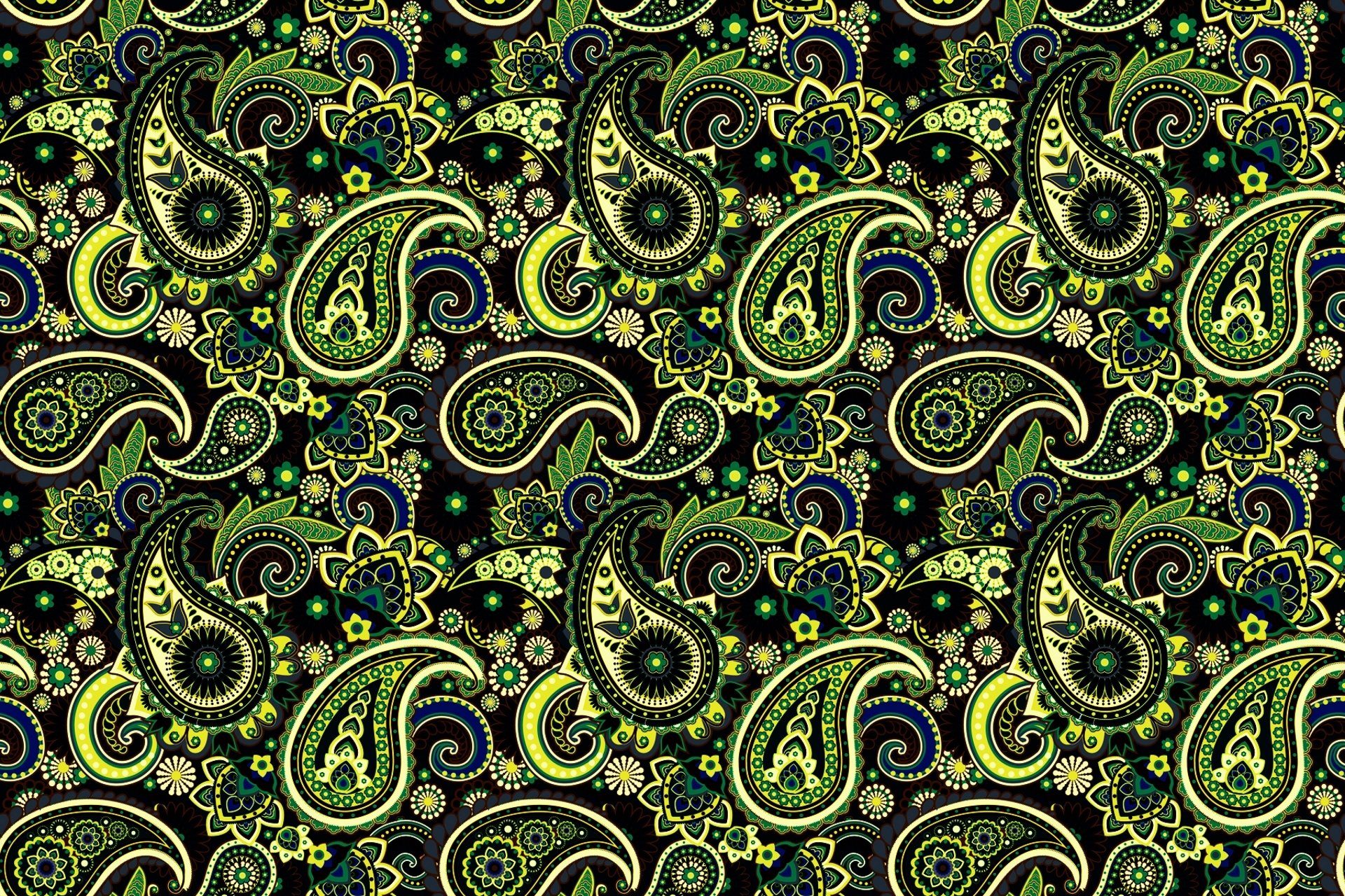 modèle ornement concombres indiens vert paisley