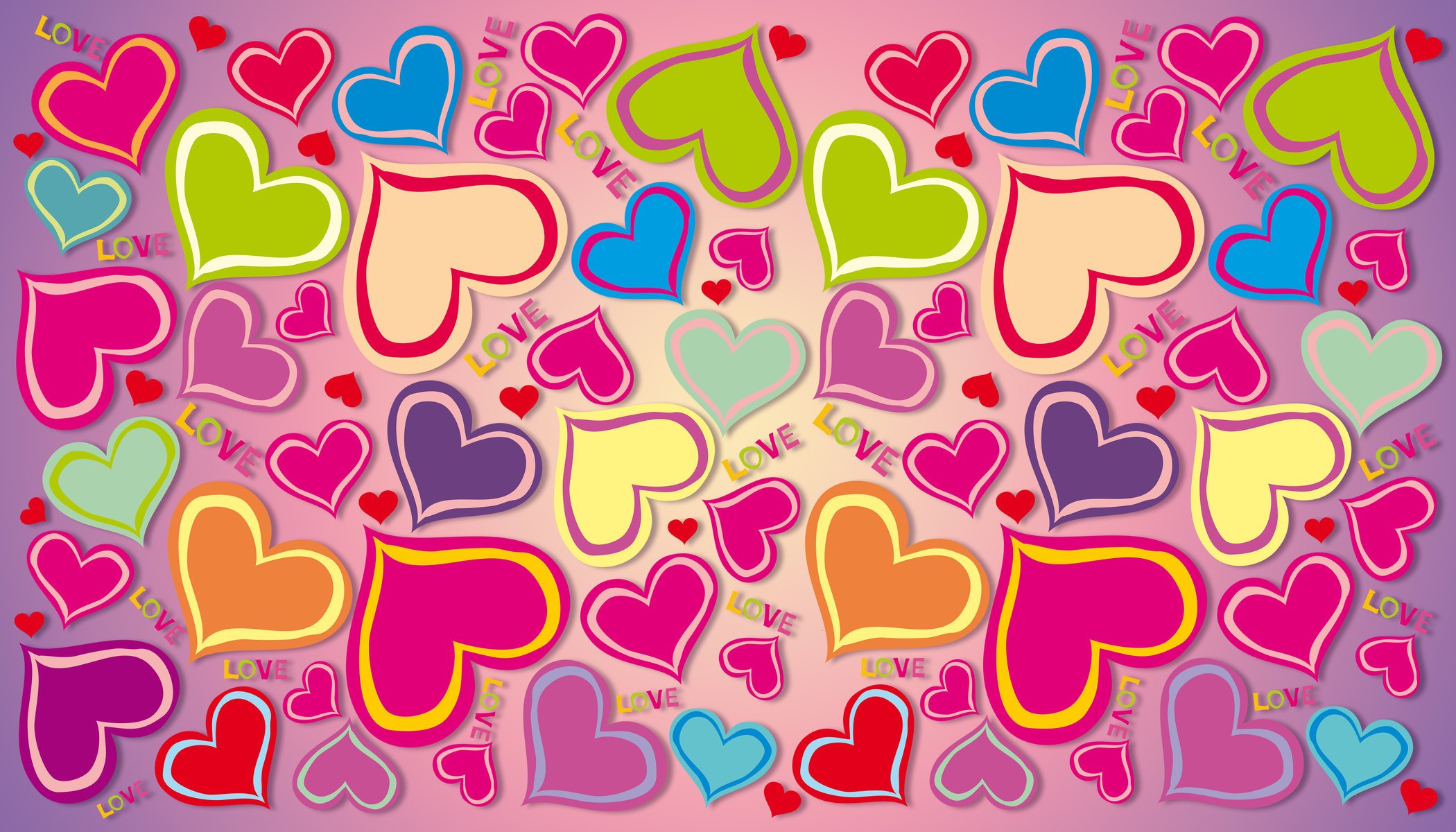 colorful rainbow hearts love gradient background heart