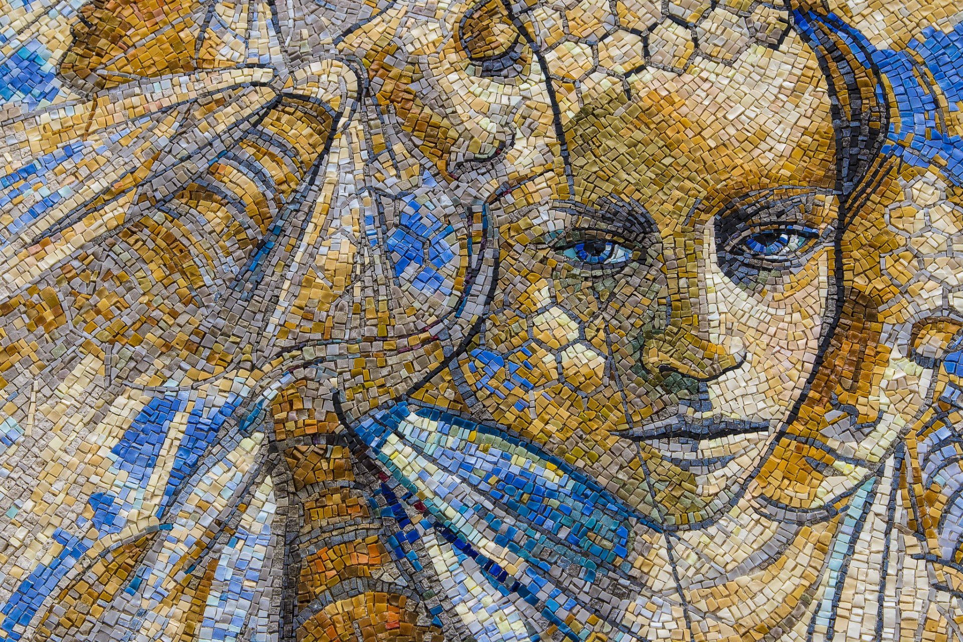 mosaïque fille visage couleurs