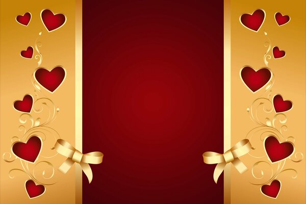 Fondo romántico con arcos y corazones