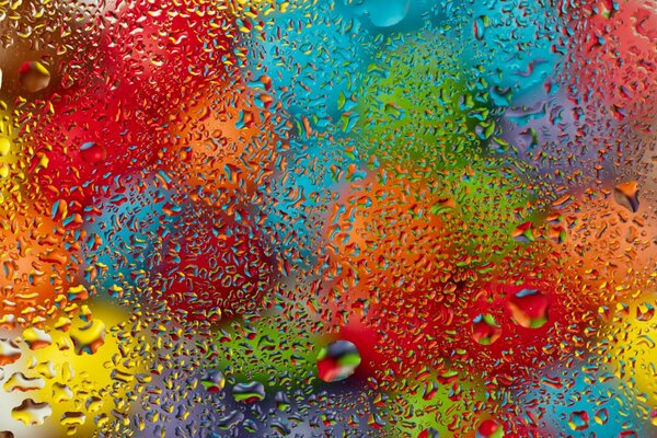Raindrops on a colorful background