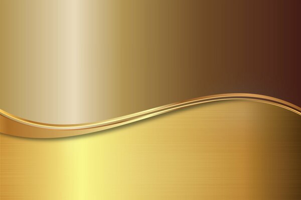 Gold wave on a brown-gold background