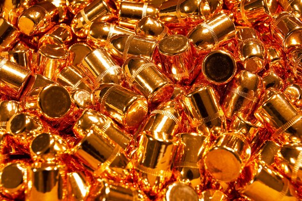 Lots of bright copper bullets