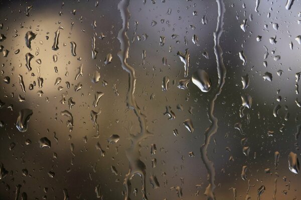 Glass with raindrops