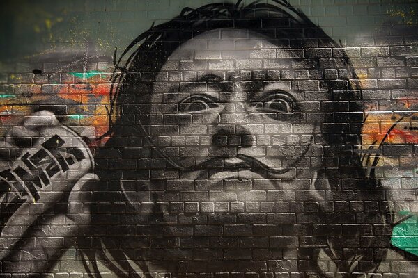 Obraz Salvadora Dali graffiti na ścianie