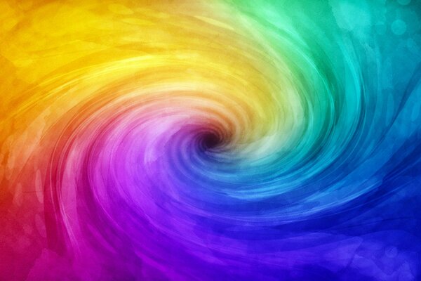 Color spiral with multicolored paints