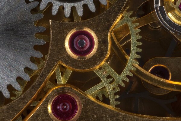 Background of a clockwork mechanism made of gears