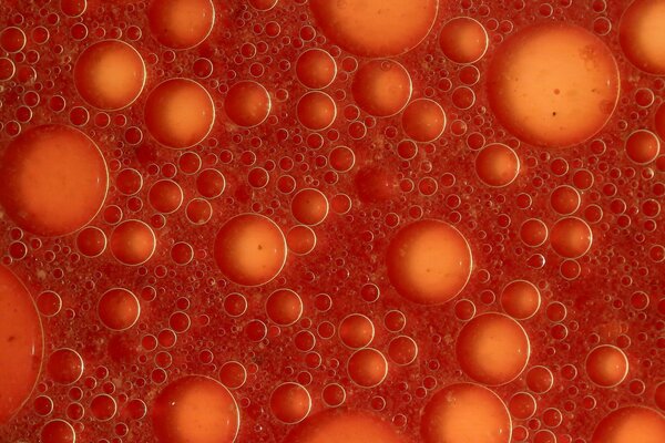 Image of red bubbles of various sizes