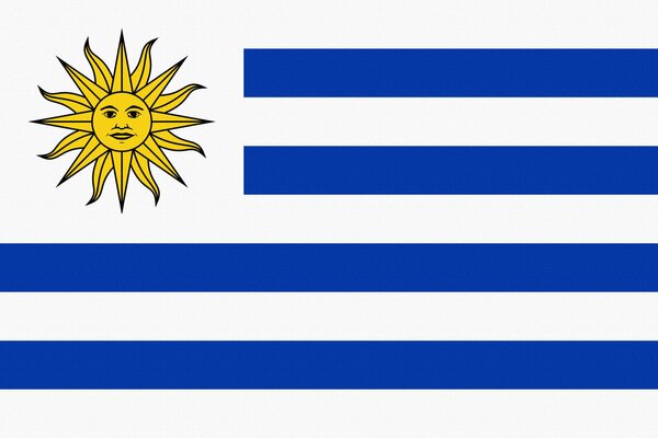 Уругвайский полосатый флаг с солнцем