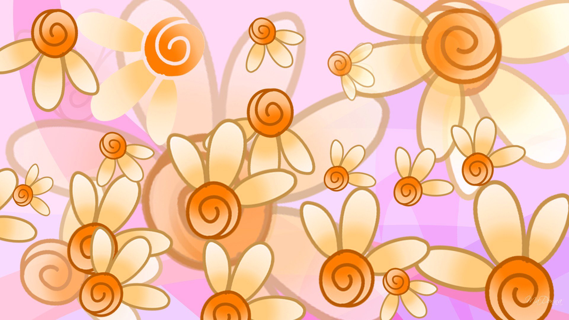 abstracción vector flores pétalos pintura