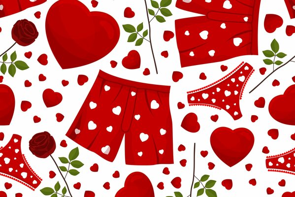 Women s and men s underpants with hearts