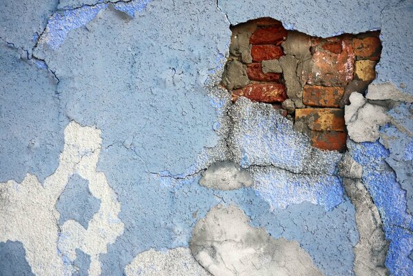 Текстура голубой кирпичной стены