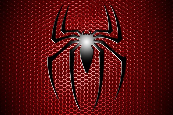 Red background spiderman logo