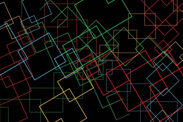 Farbige Quadrate auf schwarzem Hintergrund