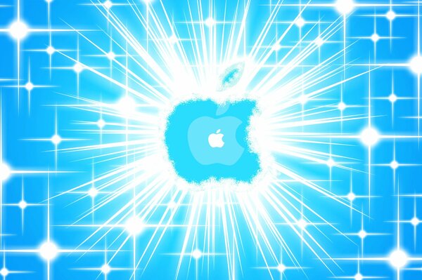 Picture with Apple logotype and rays
