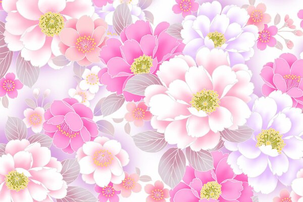 Soft pink flowers on a neutral background