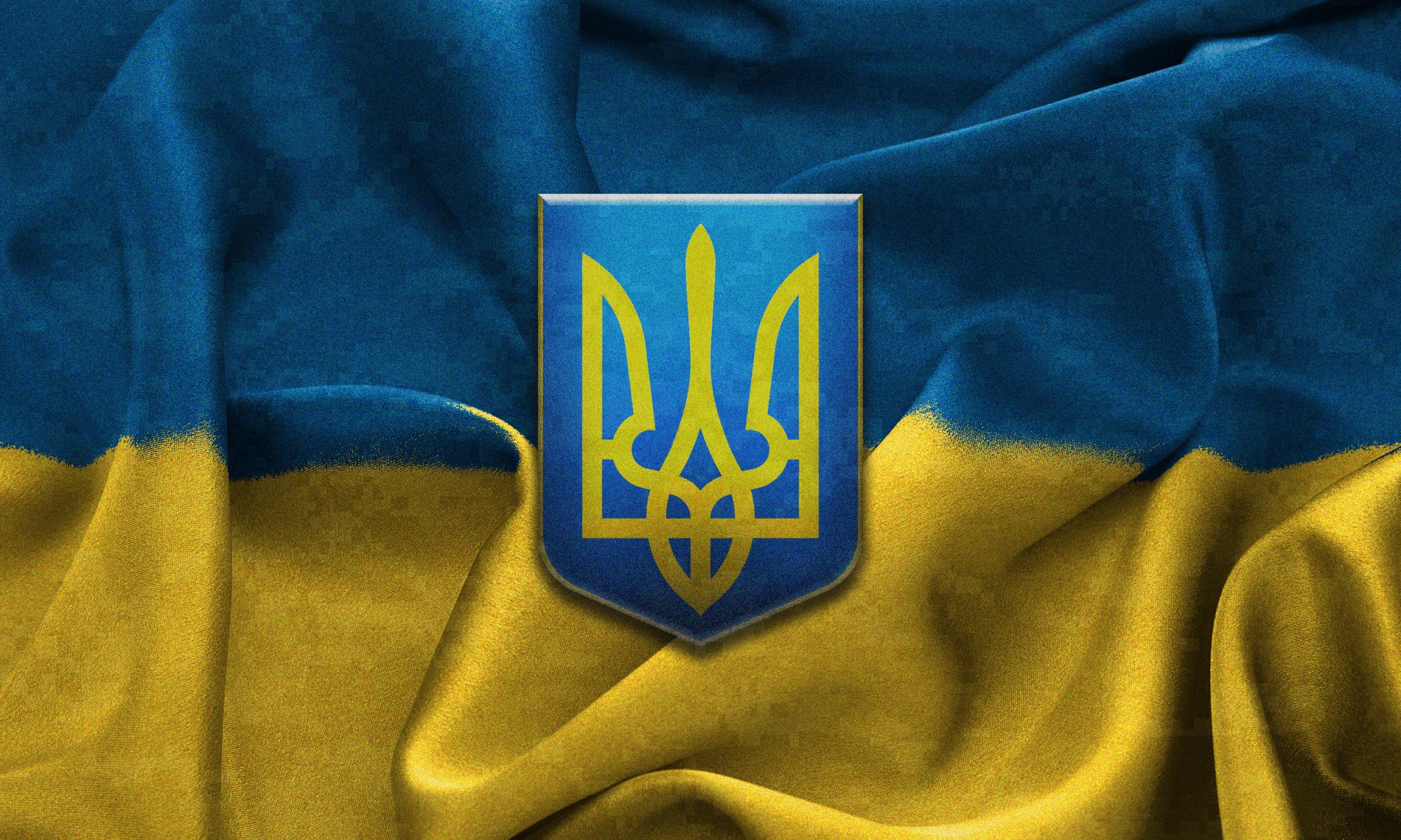 ukraine ukraine flagge wappen dreizack gelb blau