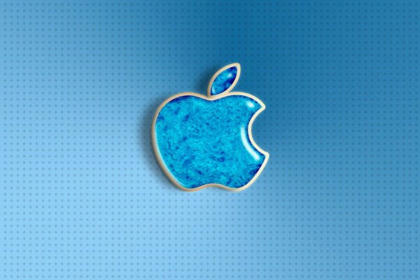 Emblema mac sobre fondo azul