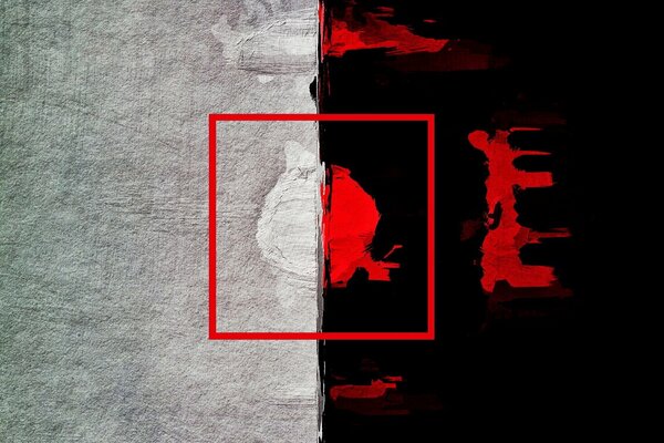 Abstraction. White, black and red