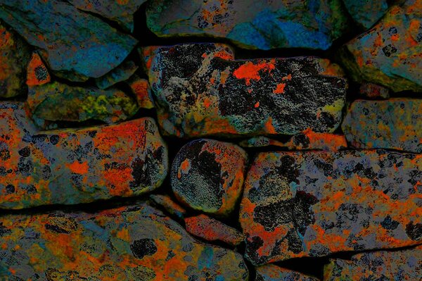 Colorful stones in old masonry