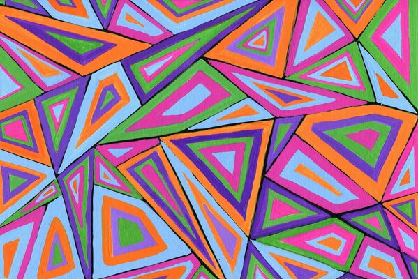 Motivo geometrico di triangoli colorati