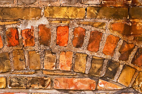 Wall. Red brick masonry