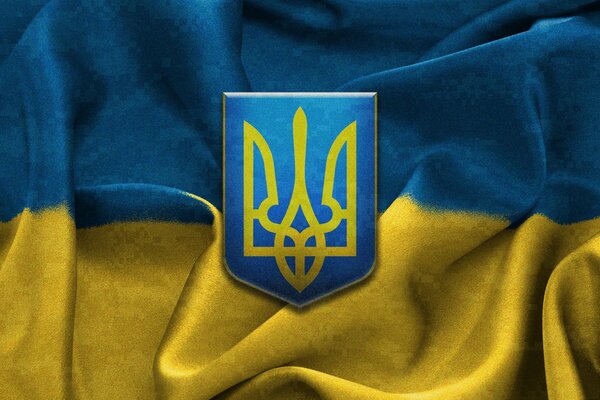 Trischub und die gelb-blaue Flagge der Ukraine