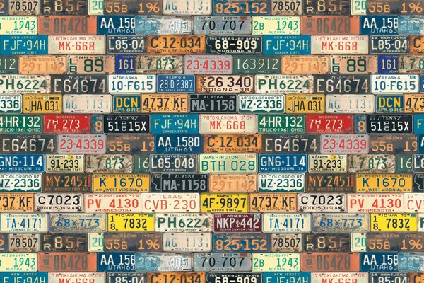 Background with US license plates
