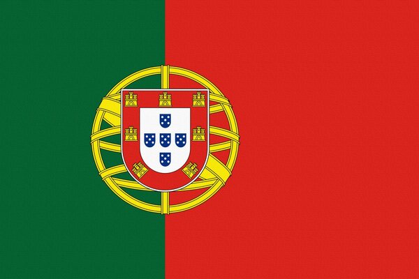 Drapeau vert-rouge du Portugal avec armoiries