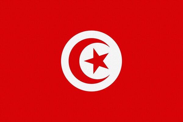 Bandiera rossa brillante della Tunisia con il simbolo della stella