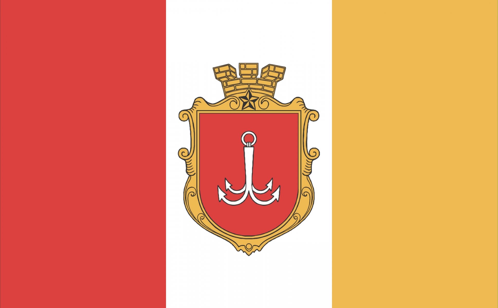 drapeau armoiries odessa ancre jaune rouge blanc fond