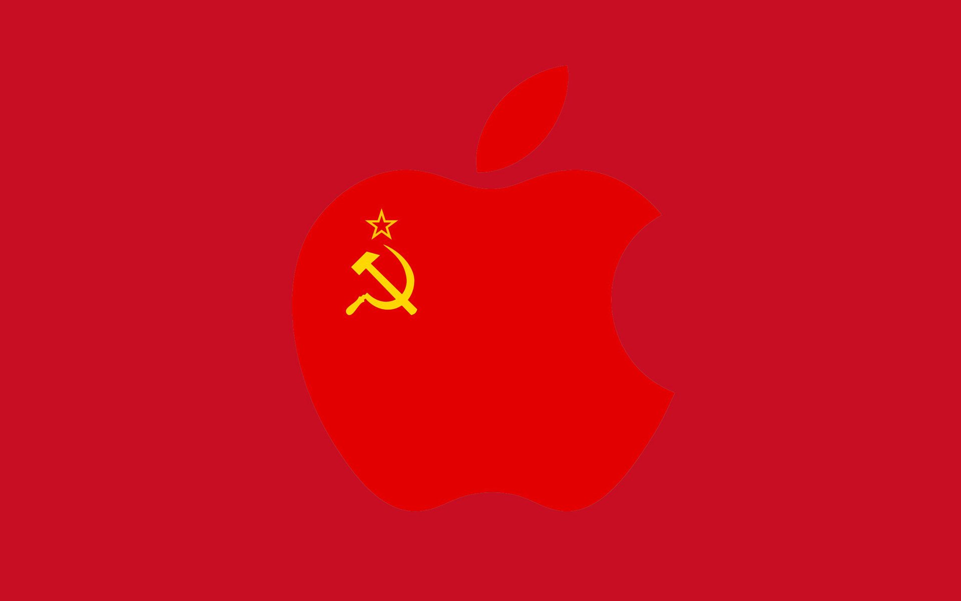 apfel mac laptop smartphone gadget sichel hammer flagge udssr silhouette emblem stern