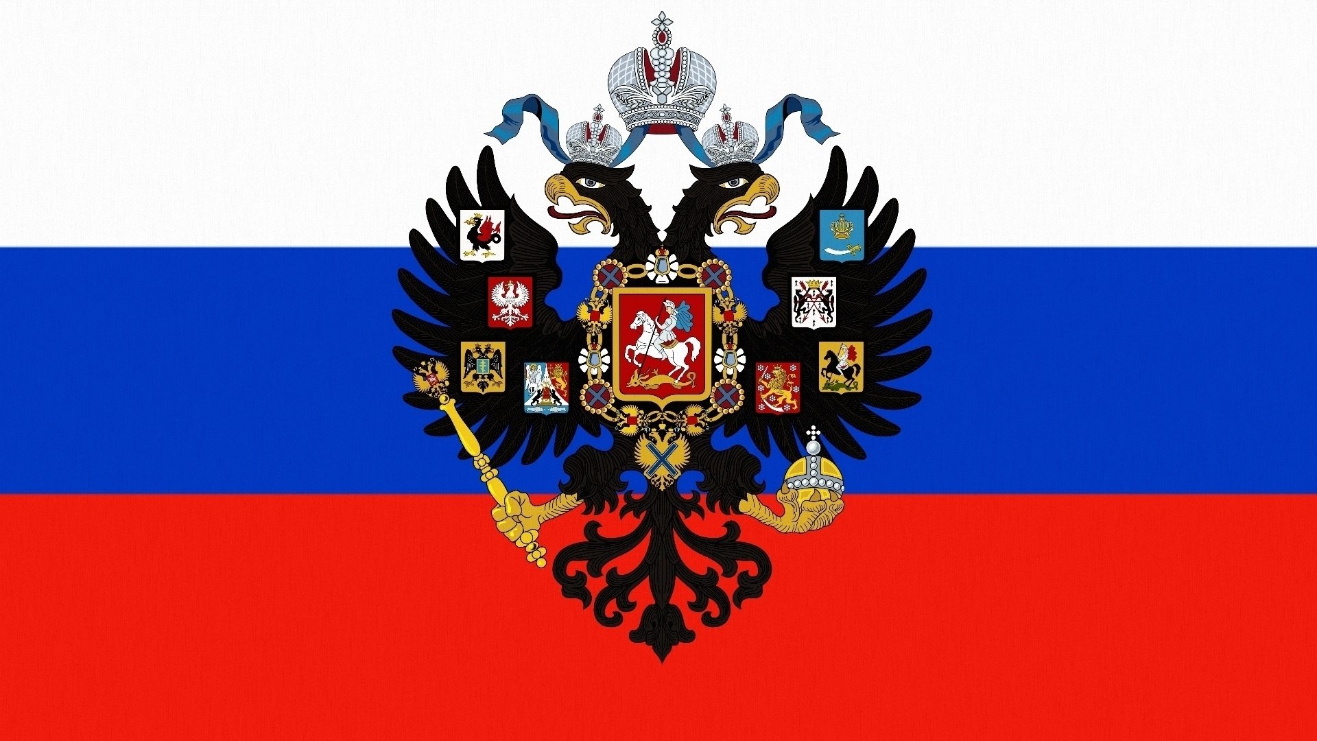 drapeau armoiries russie aigle couronne puissance sceptre