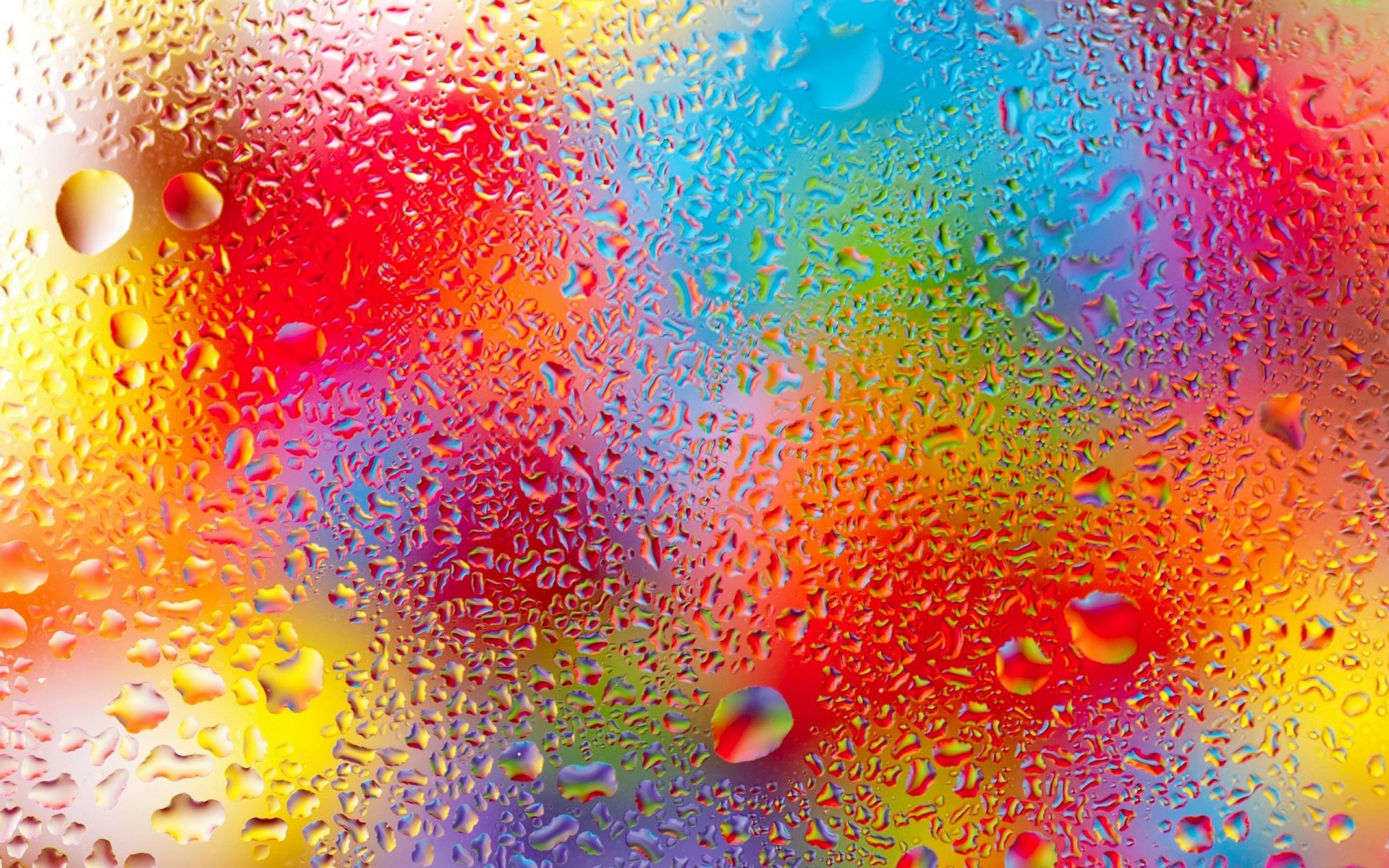 macro agua gotas vidrio color luz arco iris