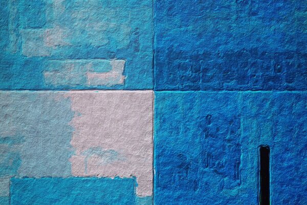 Abstraction of blue squares with a black stripe