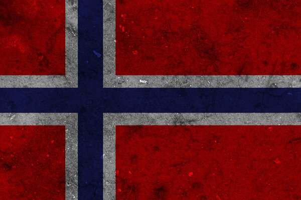 Bandiera della Norvegia con struttura in marmo