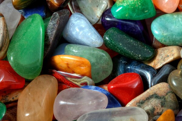 Colorful sea stones for jewelry