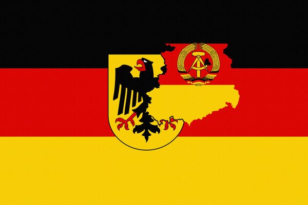 Deutschland-Flagge mit Wappen und Adler