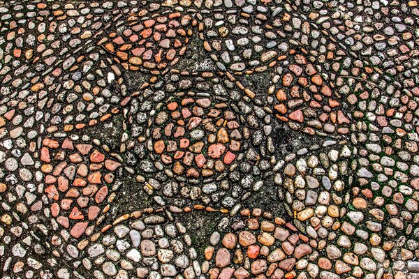 Kamienie z wzór mozaika wyglądają jak wzorroso