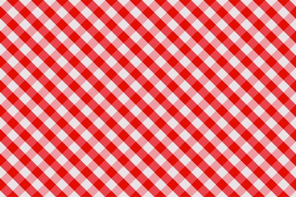 Red and white checkered tablecloth