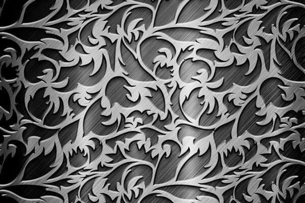 Patterns with texture on silver metal