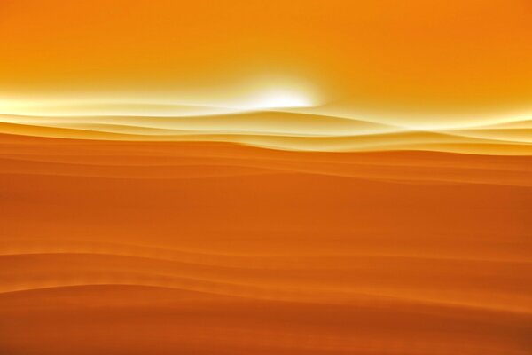 Abstract background of the setting sun in the desert