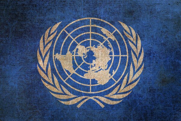 Escudo de armas de la ONU. Organización de la paz