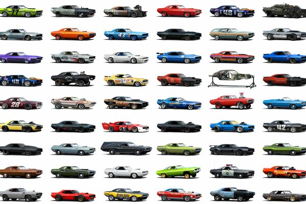 Collection of sports and retro cars