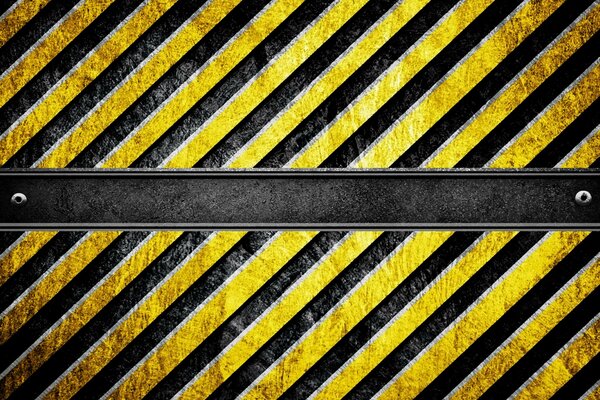 Metal steel construction, yellow stripes