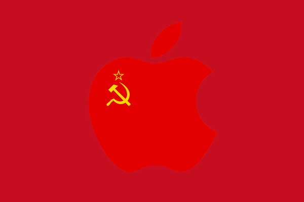 The flag of the USSR on the screensaver in the smartphone