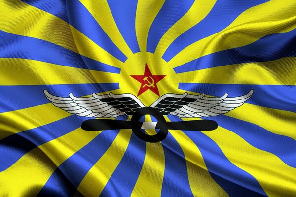 Bandiera dell aeronautica sovietica, blu con giallo