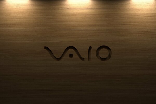 Wooden textured vaio logo