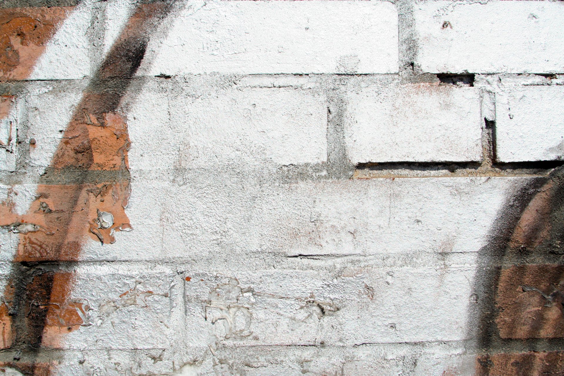 pared ladrillo blanco modelo naranja negro