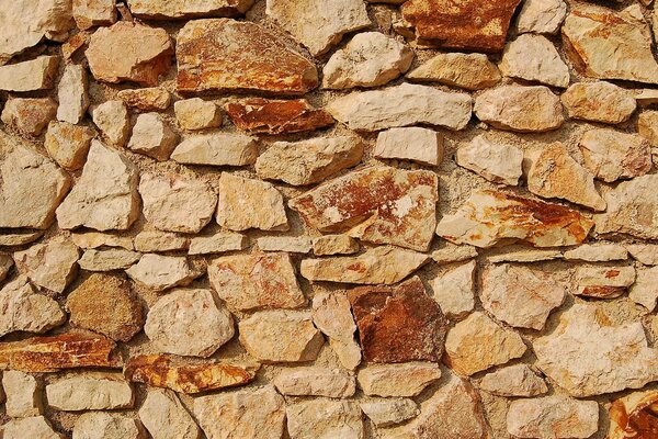 A wall made of stone blocks